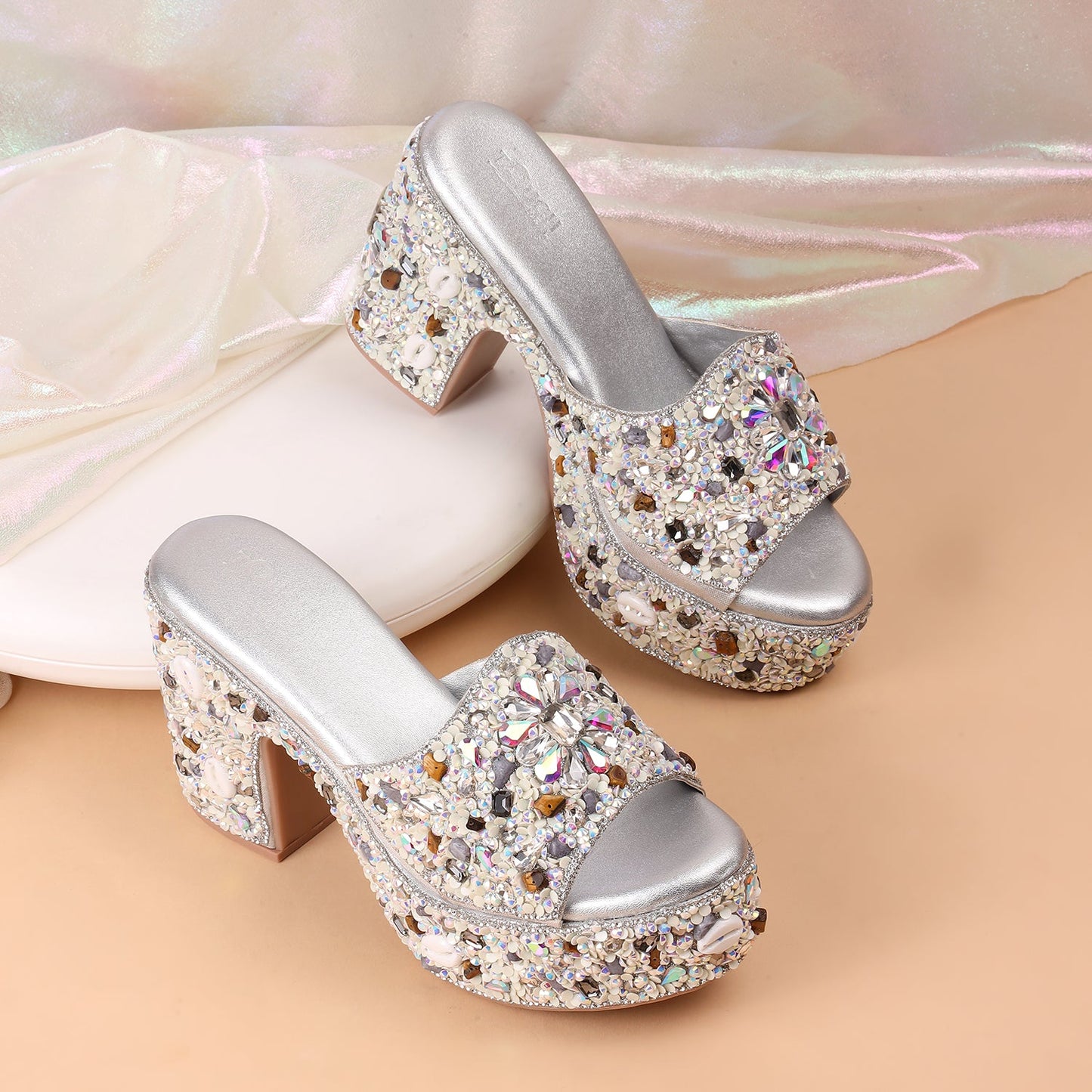 High Heel Bridal Beaded Shoes - Wedding Sandals | Touch Heel