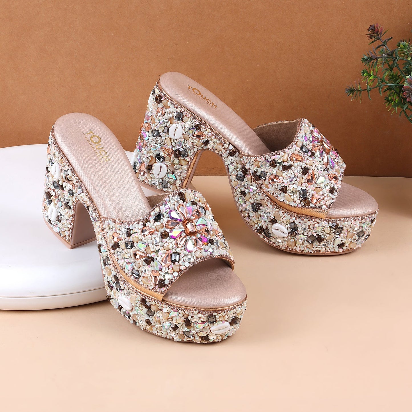 High Heel Bridal Beaded Shoes - Wedding Sandals | Touch Heel