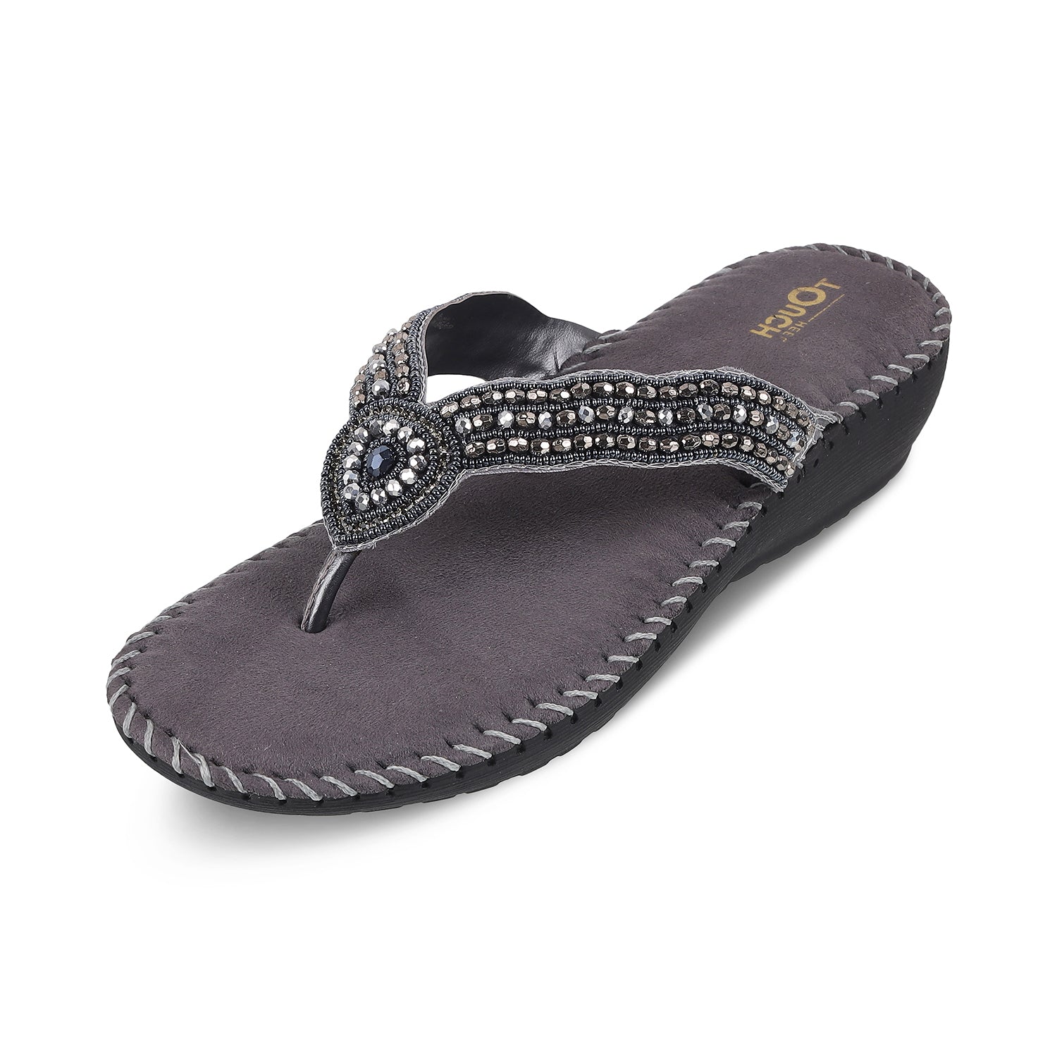 Orthopedic women's sandals from TOUCH HEEL DOCTOR, featuring a fashionable design, anti-skid soles, and soft cushioning for diabetic foot care.