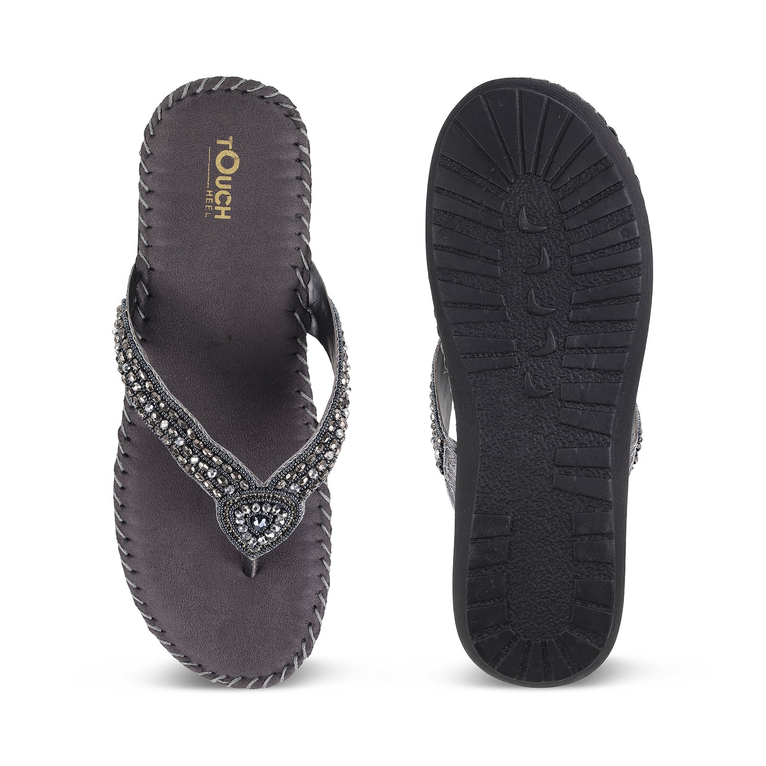 Orthopedic women's sandals from TOUCH HEEL DOCTOR, featuring a fashionable design, anti-skid soles, and soft cushioning for diabetic foot care.