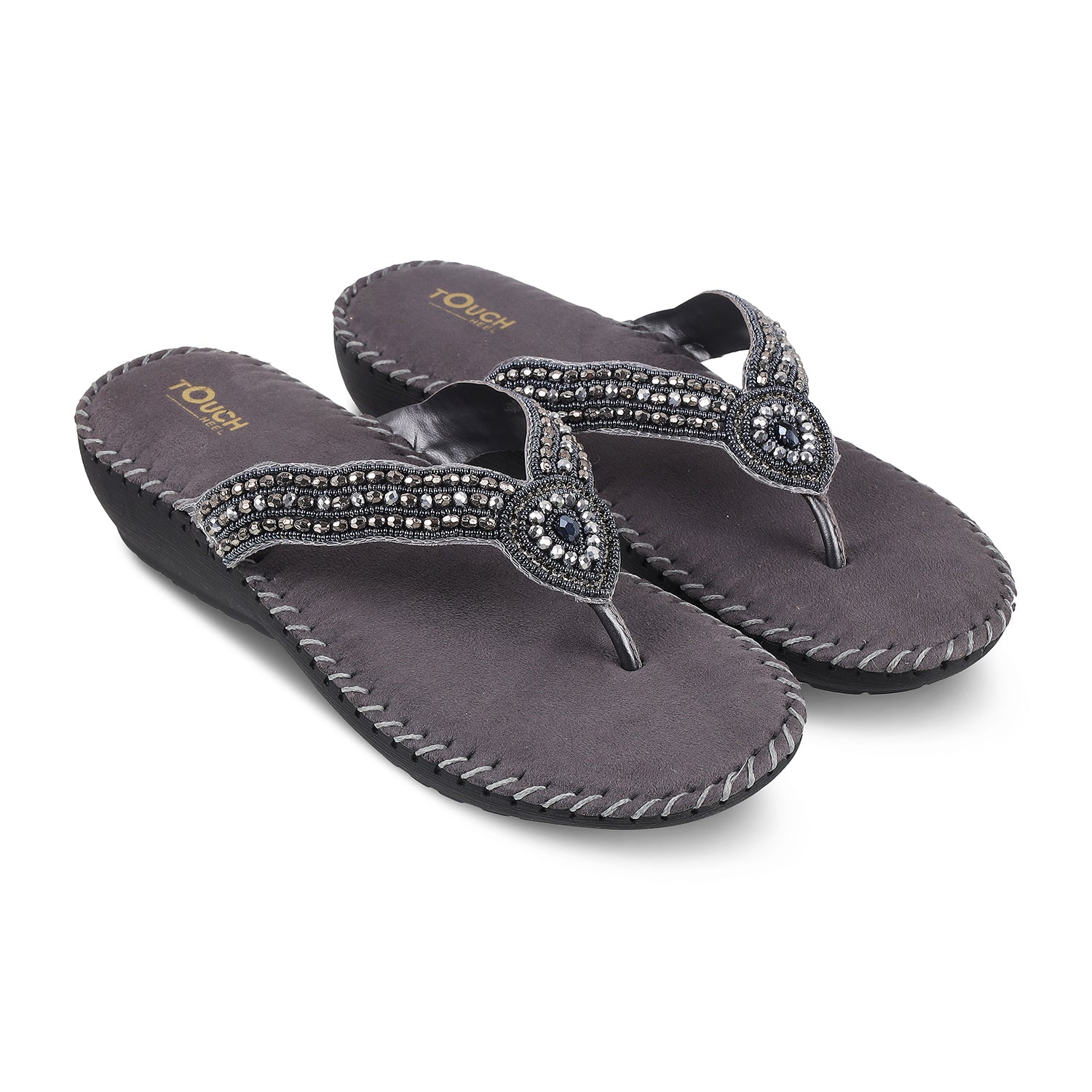 Orthopedic women's sandals from TOUCH HEEL DOCTOR, featuring a fashionable design, anti-skid soles, and soft cushioning for diabetic foot care.