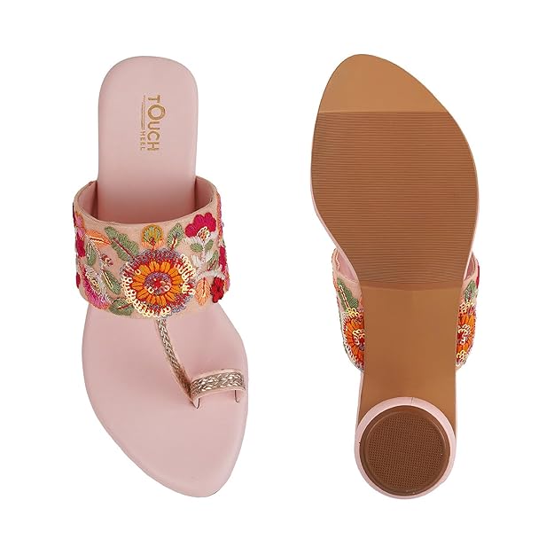 Kolhapuri Heels For Women Stylish Latest Embriodered Slip On Ladies Sandals