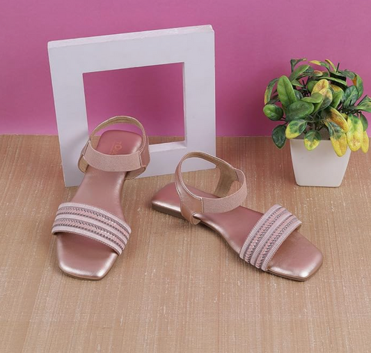 Women Flat Open Toe Sandals - Touch Heel